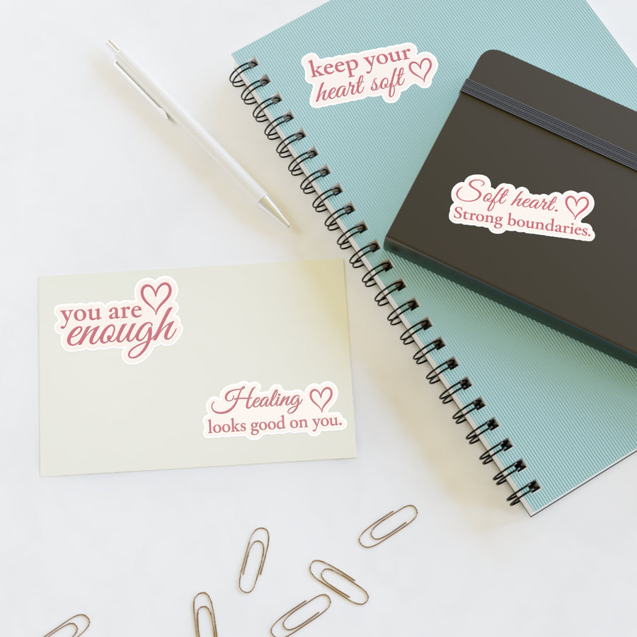 GINP Soft Heart & Healing Reminder Sticker Pack — Set of 4