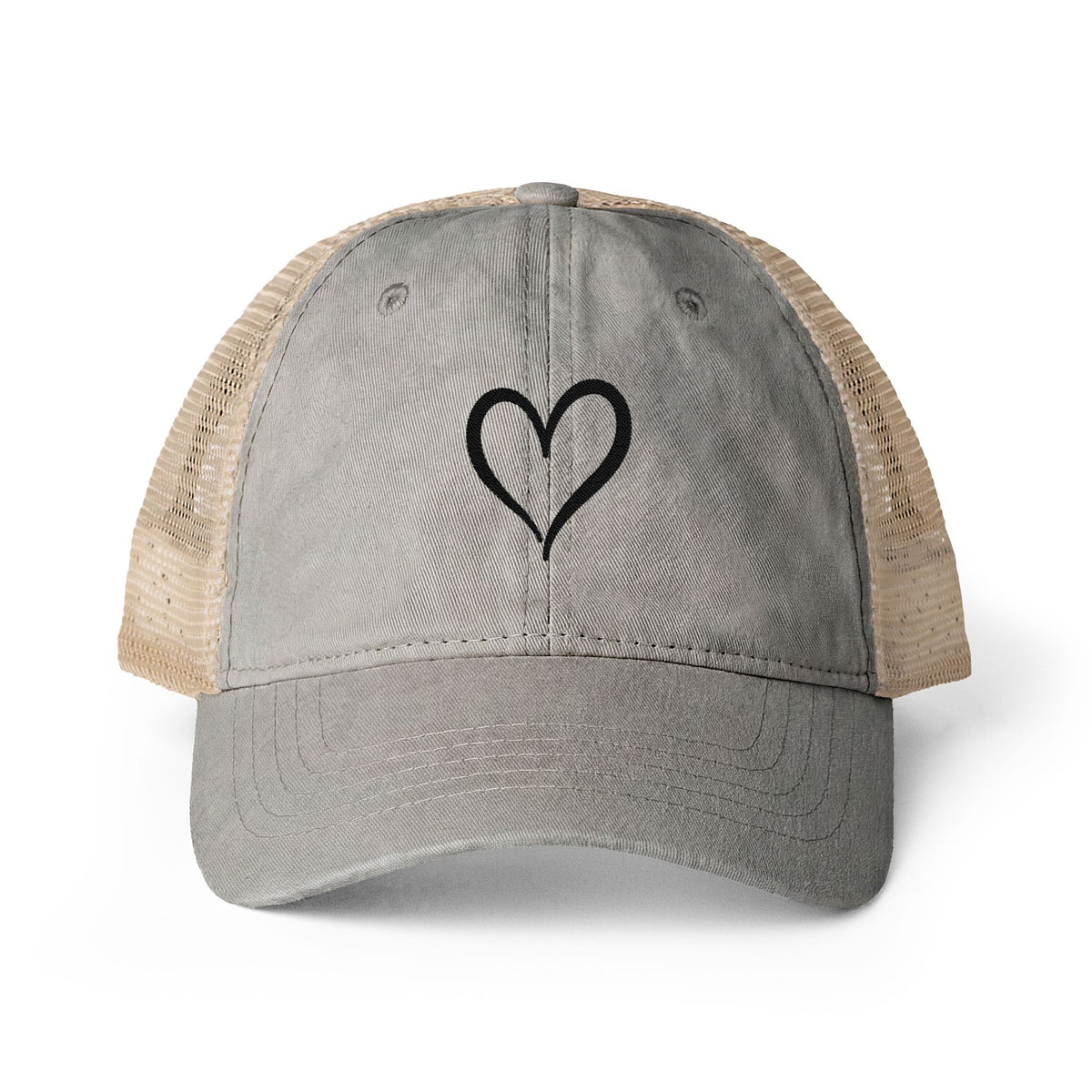 Signature Heart Embroidered Ponytail Cap