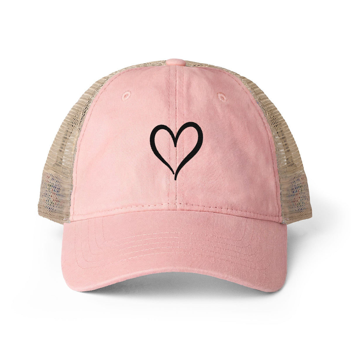 Signature Heart Embroidered Ponytail Cap