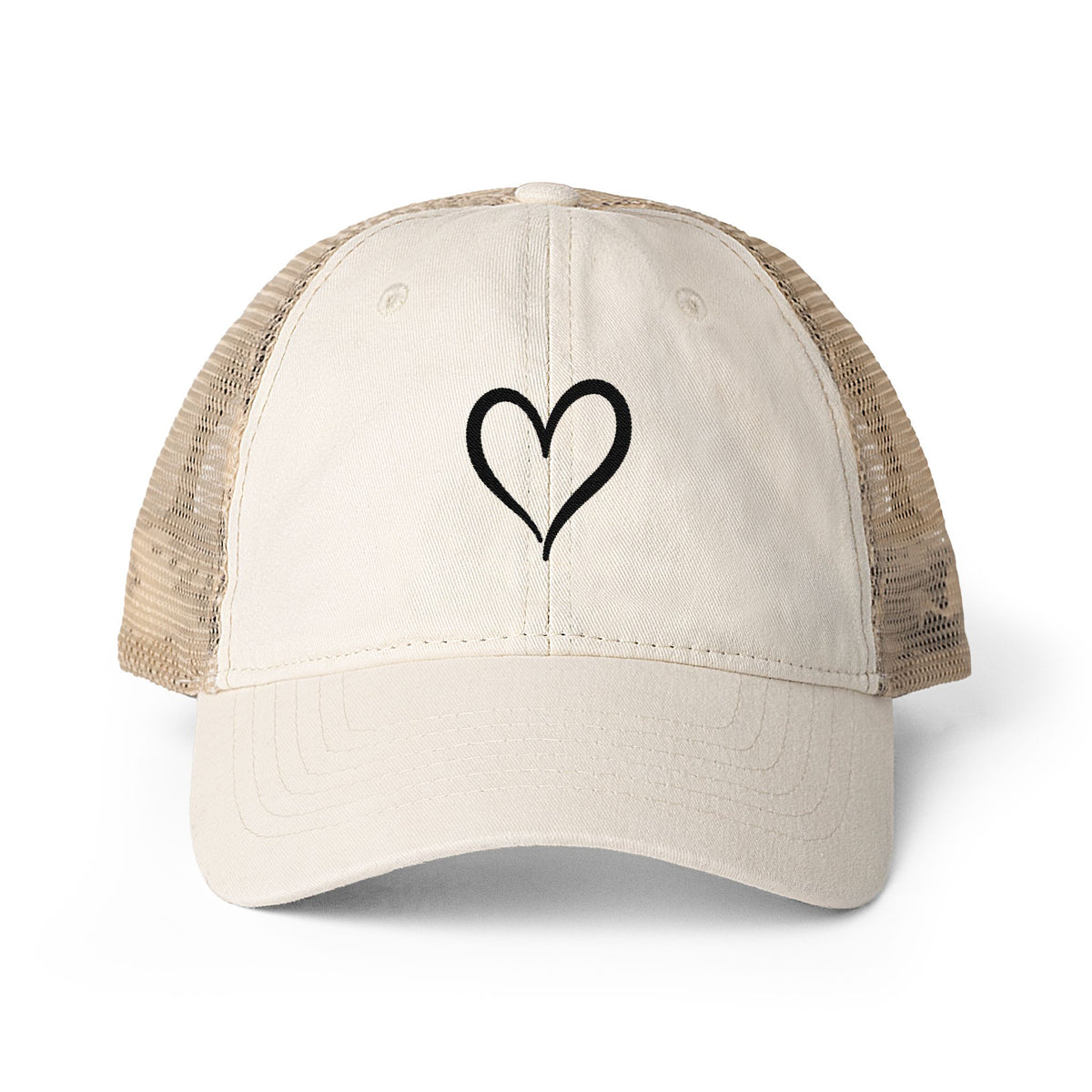 Signature Heart Embroidered Ponytail Cap