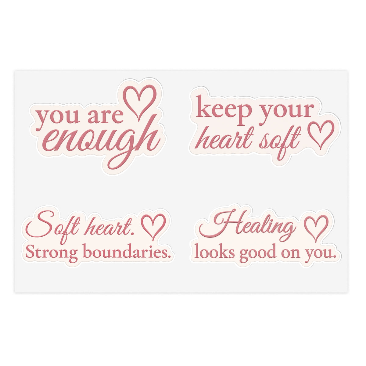 GINP Soft Heart & Healing Reminder Sticker Pack — Set of 4