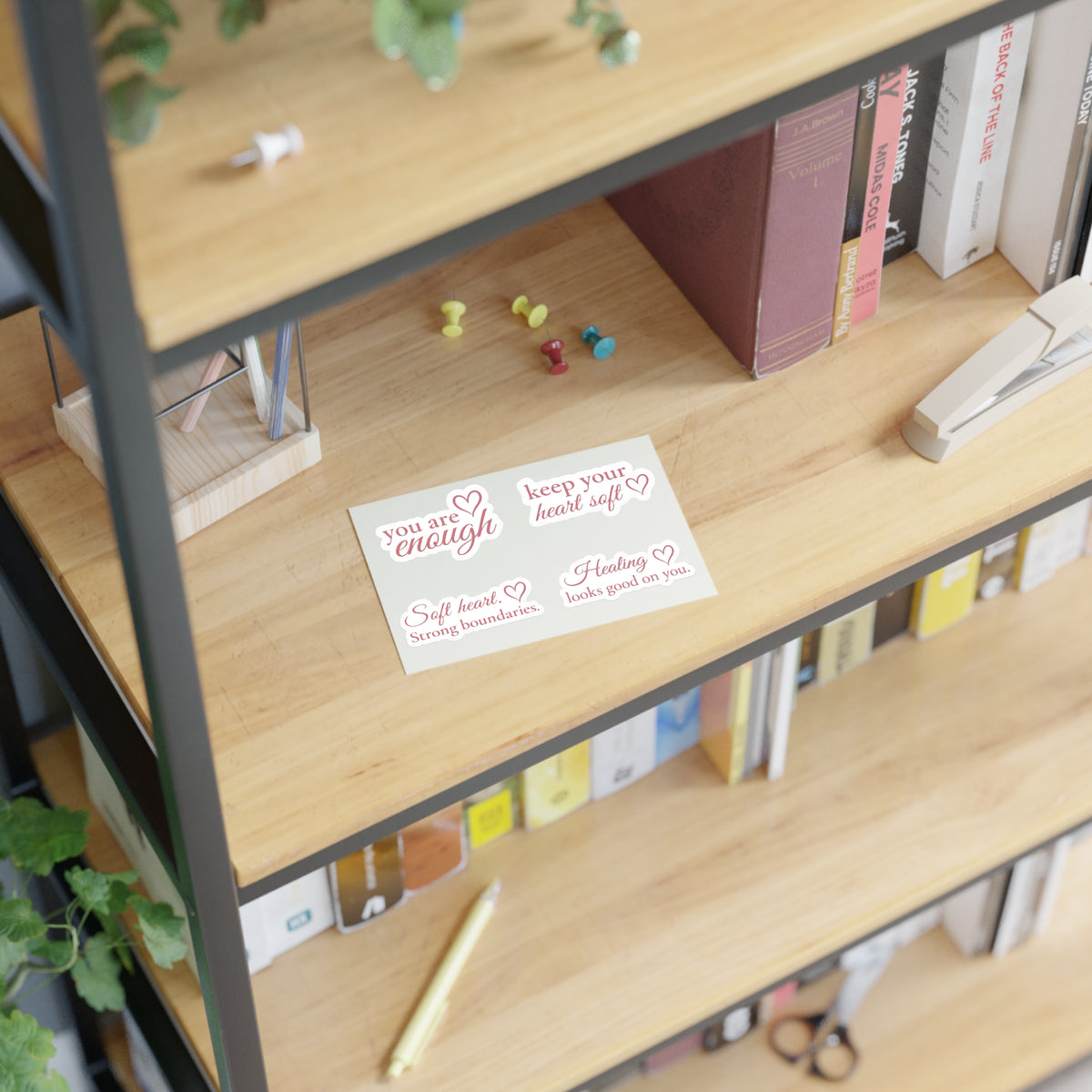 GINP Soft Heart & Healing Reminder Sticker Pack — Set of 4