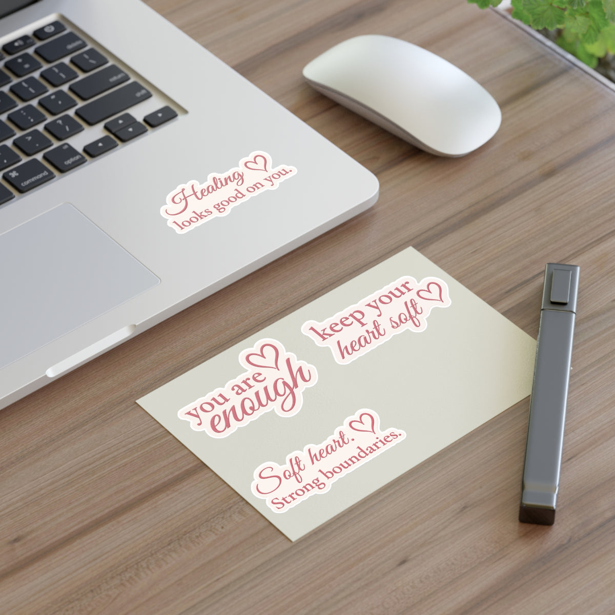 GINP Soft Heart & Healing Reminder Sticker Pack — Set of 4