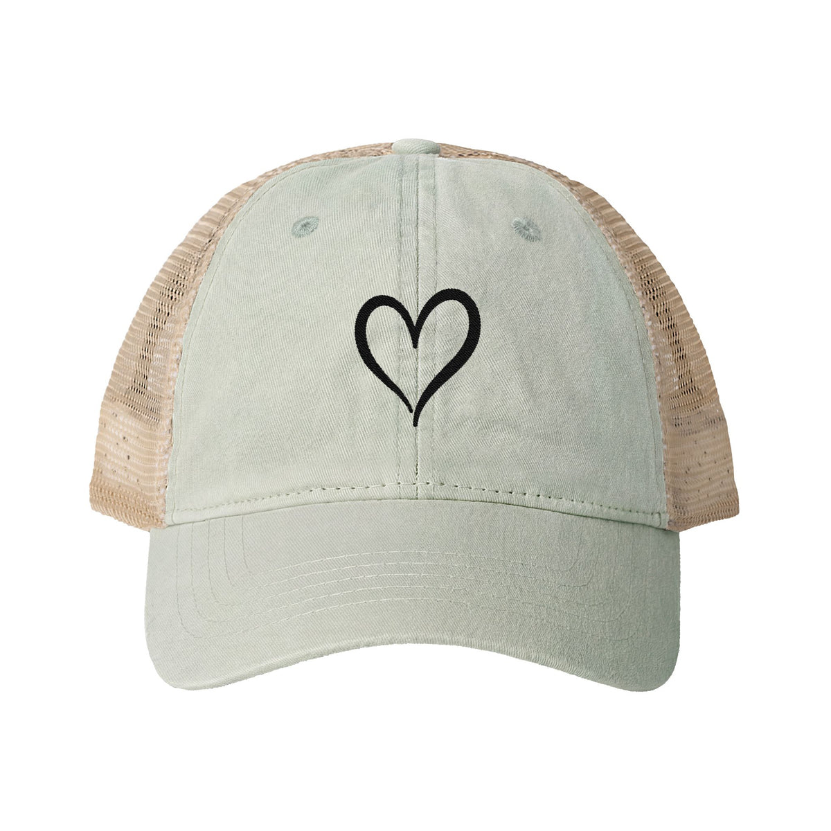 Signature Heart Embroidered Ponytail Cap